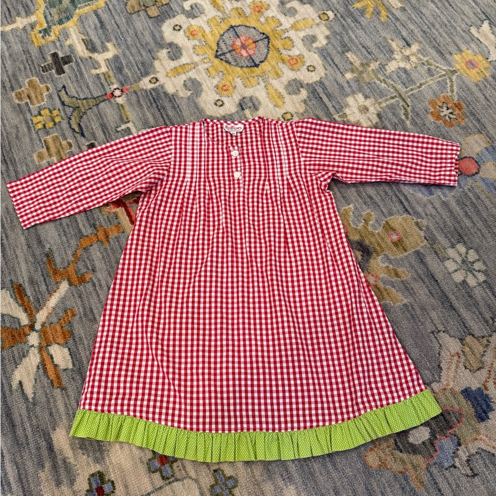 Red Beans Girls 4T Red Green Gingham dress long sleeve